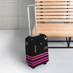 Чехол для чемодана 3D Lil Peep розовые полосы - фото 2
