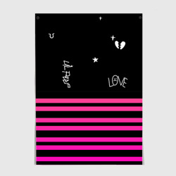 Постер Lil Peep розовые полосы