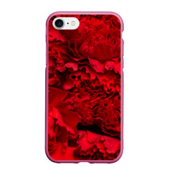 Чехол для iPhone 7/8 матовый Красные лепестки цветка