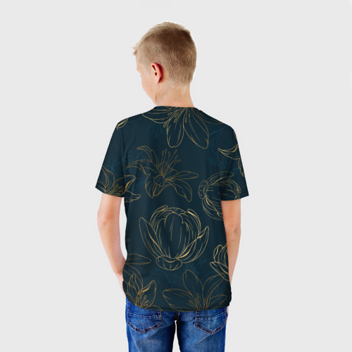 Детская футболка 3D с принтом Цветы Анастасия всегда права, вид сзади #2