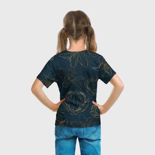 Детская футболка 3D с принтом Цветы Анастасия всегда права, вид сзади #2