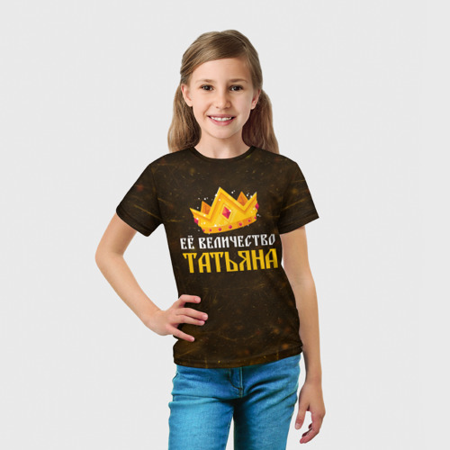 Детская футболка 3D Корона её величество Татьяна, цвет 3D печать - фото 5
