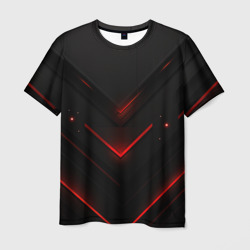 Яркий  красный  свет  из  черной  абстракции – Мужская футболка 3D с принтом купить со скидкой в -26%