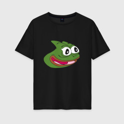 Женская футболка хлопок Oversize Pepega face