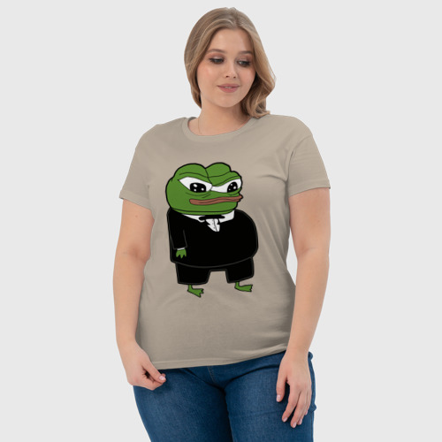 Женская футболка хлопок Пепе в смокинге, цвет миндальный - фото 6