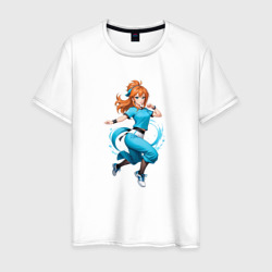 Мужская футболка хлопок Аниме - девушка в танце
