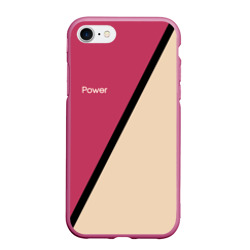 Power бежево-розовый – Чехол для iPhone 7/8 матовый с принтом купить
