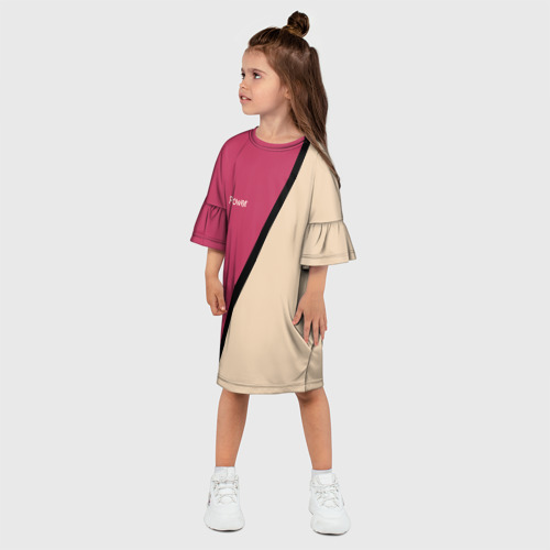 Детское платье 3D Power бежево-розовый, цвет 3D печать - фото 3