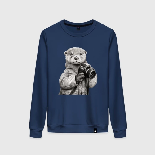 Женский свитшот хлопок Выдра фотограф