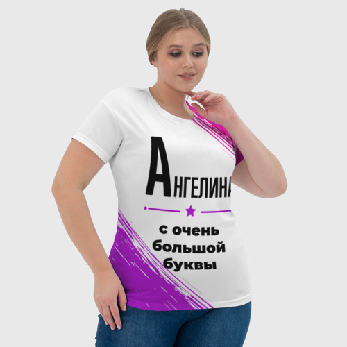 Женская футболка 3D с принтом Ангелина ну с очень большой буквы, фото #4