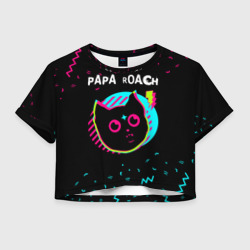 Женская футболка Crop-top 3D Papa Roach - rock star cat