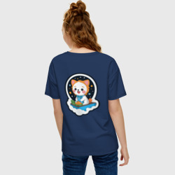 Женская футболка хлопок Oversize Собачка в звездном небе - фото 2