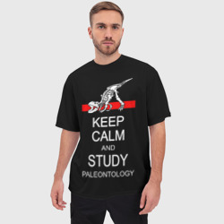 Мужская футболка oversize 3D Keep calm and study paleontology - фото 2