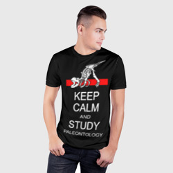 Мужская футболка 3D Slim Keep calm and study paleontology - фото 2