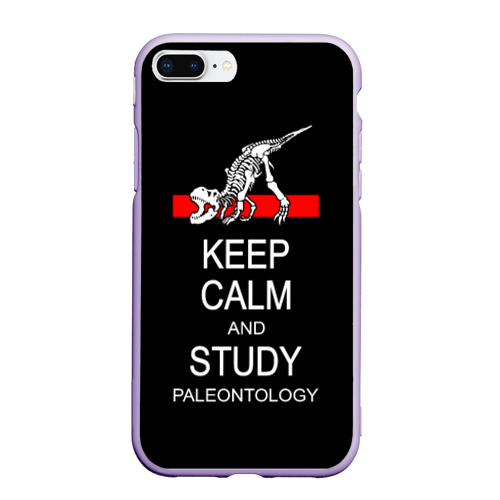 Чехол для iPhone 7Plus/8 Plus матовый с принтом Keep calm and study paleontology, вид спереди #2