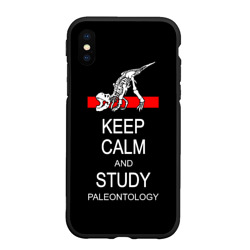 Чехол для iPhone XS Max матовый Keep calm and study paleontology
