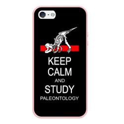 Чехол для iPhone 5/5S матовый Keep calm and study paleontology