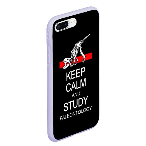 Чехол для iPhone 7Plus/8 Plus матовый с принтом Keep calm and study paleontology, вид сбоку #3