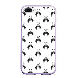 Чехол для iPhone 7Plus/8 Plus матовый Panda love - pattern