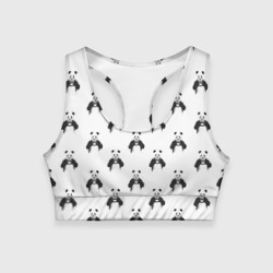 Женский спортивный топ 3D Panda love - pattern