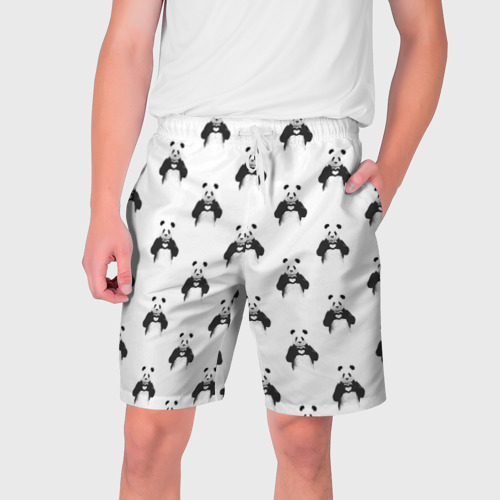 Мужские шорты 3D Panda love - pattern, цвет 3D печать