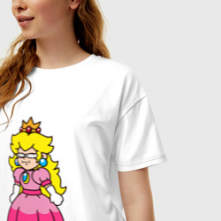 Женская футболка хлопок Oversize Принцесса с Марио - фото 2