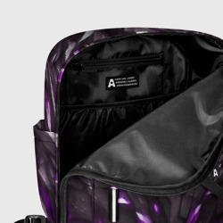 Рюкзак с принтом Камень и фиолетовый кристалл для женщины, вид на модели спереди №5. Цвет основы: белый