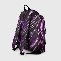 Рюкзак с принтом Камень и фиолетовый кристалл для любого человека, вид сзади №1. Цвет основы: белый