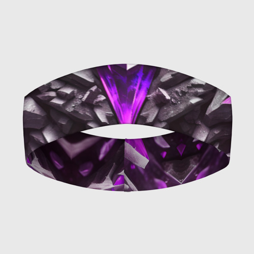 Повязка на голову с принтом Камень и фиолетовый кристалл, вид спереди №1
