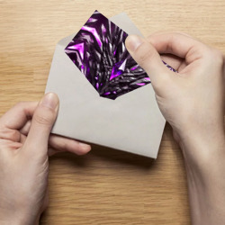 Открытка с принтом Камень и фиолетовый кристалл для любого человека, вид спереди №3. Цвет основы: белый