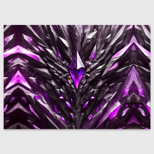 Поздравительная открытка с принтом Камень и фиолетовый кристалл, вид спереди №1