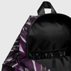 Рюкзак с принтом Камень и фиолетовый кристалл для ребенка, вид на модели спереди №4. Цвет основы: белый