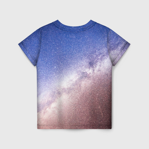 Детская футболка 3D с принтом Галактика млечный путь, вид сзади #1