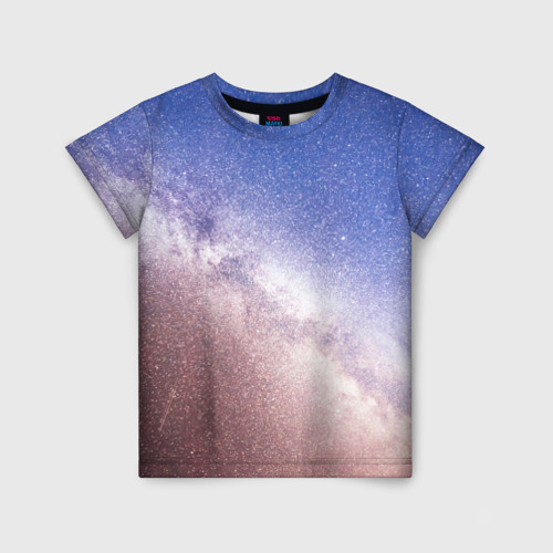 Детская футболка 3D с принтом Галактика млечный путь, вид спереди #2