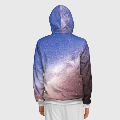 Мужская толстовка 3D на молнии с принтом Галактика млечный путь, вид сзади #2