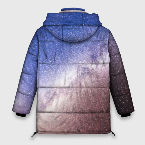 Женская зимняя куртка 3D с принтом Галактика млечный путь, вид сзади #1