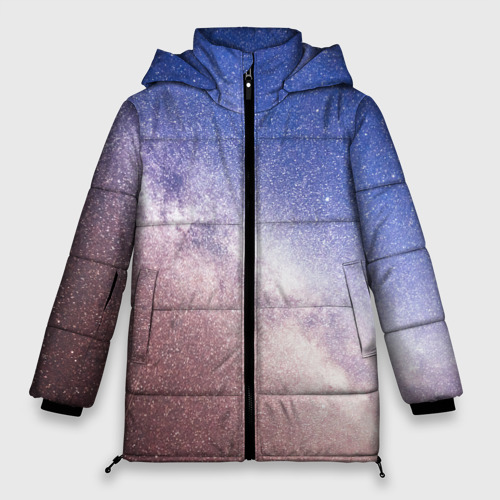 Женская зимняя куртка 3D с принтом Галактика млечный путь, вид спереди #2