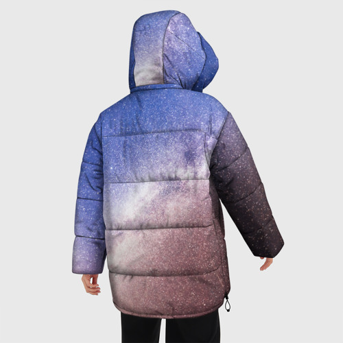 Женская зимняя куртка 3D с принтом Галактика млечный путь, вид сзади #2