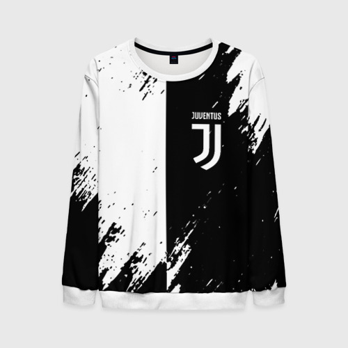 Мужской свитшот 3D Juventus краски чёрнобелые, цвет белый