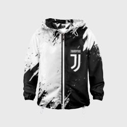 Детская ветровка 3D Juventus краски чёрнобелые