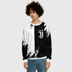 Мужской свитшот 3D Juventus краски чёрнобелые - фото 2