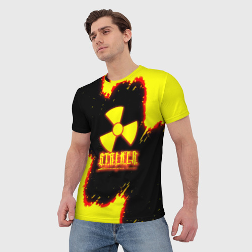 Мужская футболка 3D Stalker огненные краски, цвет 3D печать - фото 3