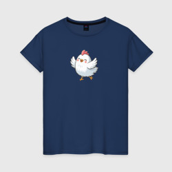 Веселая мультяшная курица – Женская футболка хлопок с принтом купить со скидкой в -20%