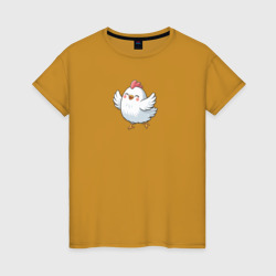 Веселая мультяшная курица – Женская футболка хлопок с принтом купить со скидкой в -20%