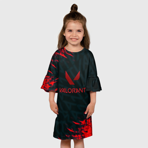 Детское платье 3D Valorant текстура краски, цвет 3D печать - фото 4