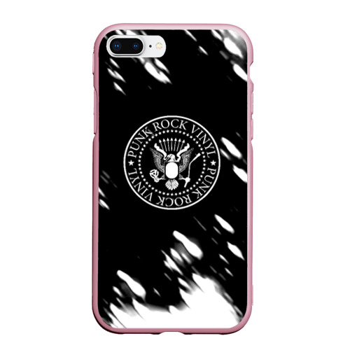 Чехол для iPhone 7Plus/8 Plus матовый Ramones краски, цвет розовый