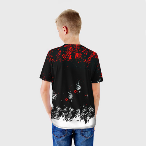 Детская футболка 3D с принтом Bully краски, вид сзади #2