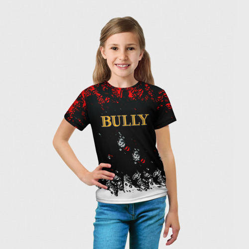 Детская футболка 3D с принтом Bully краски, вид сбоку #3