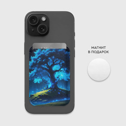 Картхолдер Magsafe магнитный Night magic tree - фото 2