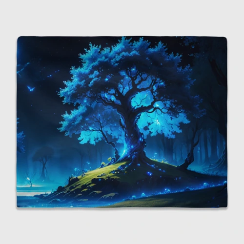Плед 3D Night magic tree